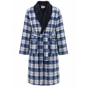 UGG Kalib Blue Plaid Plush Fleece Robe Men’s M L Belted
